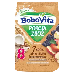 Bobovita Porcja Zbóż Kaszka Mleczna 7 Zbóż Jabłko-Śliwka Po 8. Miesiącu 210 G