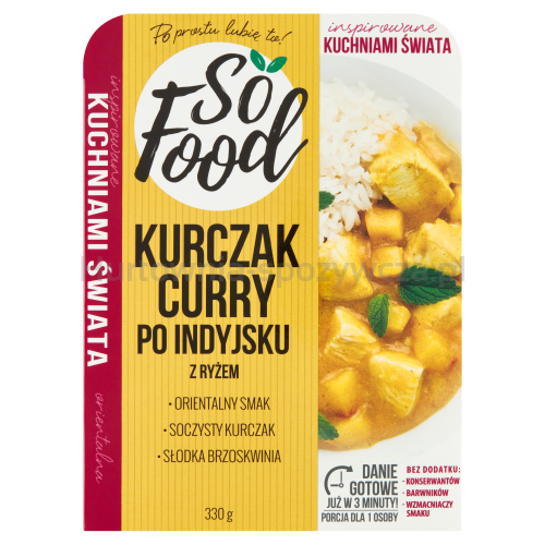 So Food Kurczak Curry Po Indyjsku Z Ryżem. 330 G 