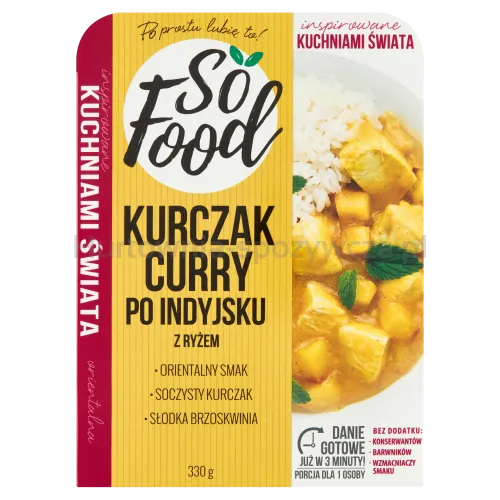 So Food Kurczak Curry Po Indyjsku Z Ryżem. 330 G