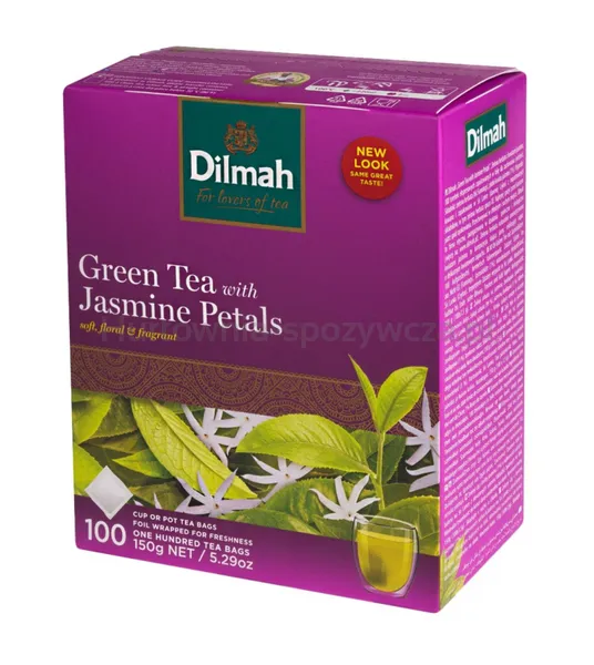 Herbata DILMAH, zielona, jaśminowa, 100 torebek