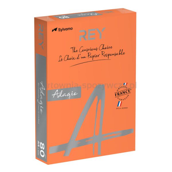 Rey Adagio Papier ksero A4, 80gsm, 21 pomarańczowy intense *RYADA080X427 R200, 500 ark. 