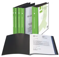 Q-Connect Teczka Ofertowa Z Kieszenią Opisową, Pp, A4, 460Mikr., 10 Koszulek, Czarna 