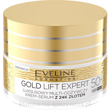 Eveline Gold Lift Expert 50+ Luksusowy Multi-Odżywczy Krem-Serum Z 24K Złotem 50 Ml