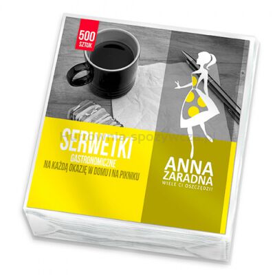 Serwetki ANNA ZARADNA, gastronomiczne, 15x15cm, 500 szt., biały