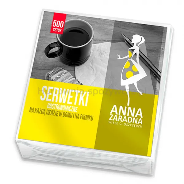 Serwetki Anna Zaradna, Gastronomiczne, 15X15Cm, 500 Szt., Biały