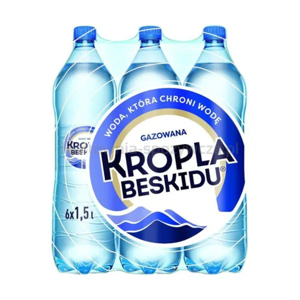 KROPLA BESKIDU gazowana 1,5l<br>(w tym +0,50 zł/szt. zwrotnej kaucji)