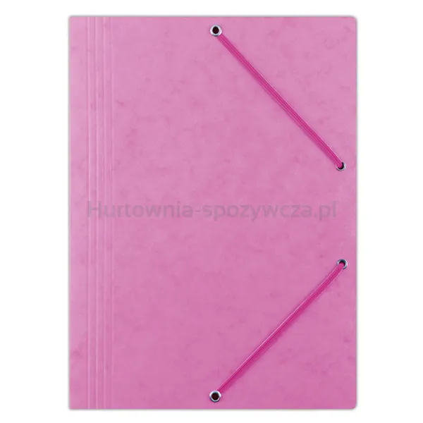 Teczka z gumką DONAU, preszpan, A4, 390gsm, 3-skrz., różowa
