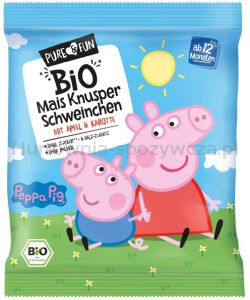 Chrupki kukurydziane jabłko- marchew BIO 30 g Świnka Peppa