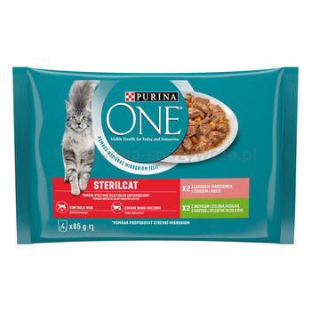 Purina One Sterilcat Karma Dla Kotów Łosoś Indyk (4X85G)