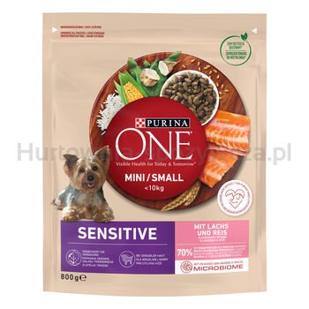 Purina One Mini Sensitive Karma Dla Psów Z Łososiem Z Ryżem 800G