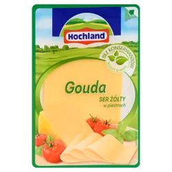 Hochland Gouda Ser Żółty W Plastrach. Ser Podpuszczkowy Dojrzewający 135 G