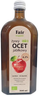 Ocet Jabłkowy 6,1 % Niefiltrowany Bio 500 Ml - Fair Organic [BIO]