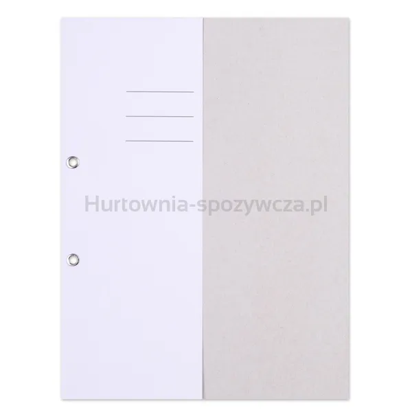 Skoroszyt OFFICE PRODUCTS Budget, karton, oczkowy, nadruk, 1/2, A4, 250gsm, biały