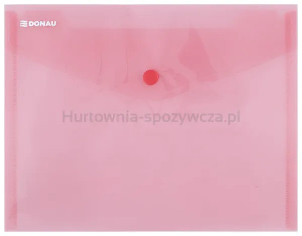 Teczka kopertowa DONAU zatrzask, PP, C5, 180mikr., czerwona