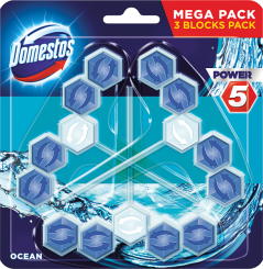 Domestos Power 5 Ocean Kostka Toaletowa 3 X 55 G