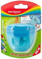 Temperówka KEYROAD Tri 3, plastikowa, potrójna, blister, mix kolorów - 3