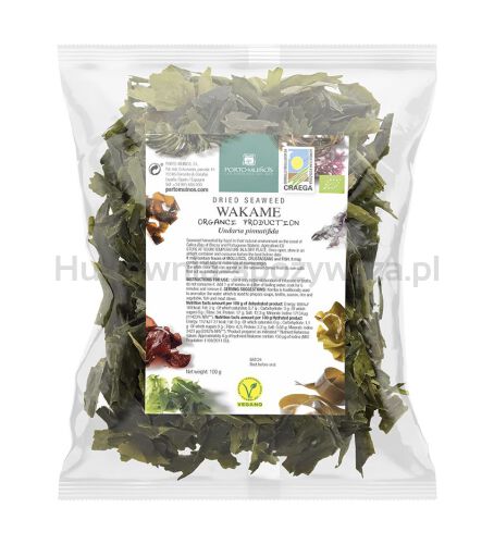 Algi Morskie Suszone - Wakame Bio 100 G (Torebka Foliowa) - Porto Muinos [BIO]