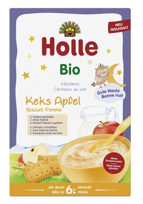 Holle Kaszka Zbożowa Mleczna Ciasteczkowo - Jabłkowa Bez Dodatku Cukrów Od 6 Miesiąca Bio 250 G [BIO]