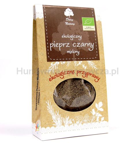 Pieprz Czarny Mielony Bio 50 G - Dary Natury [BIO]