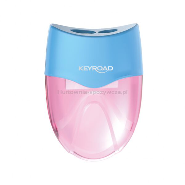 Temperówka KEYROAD Wave, plastikowa, podwójna, z pojemnikiem, pakowane na displayu, mix kolorów pastelowych - 3