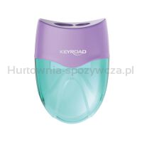 Temperówka KEYROAD Wave, plastikowa, podwójna, z pojemnikiem, pakowane na displayu, mix kolorów pastelowych - 5