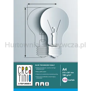 Top-2000 Blok techniczny A4 10 kartek, biały Creatinio