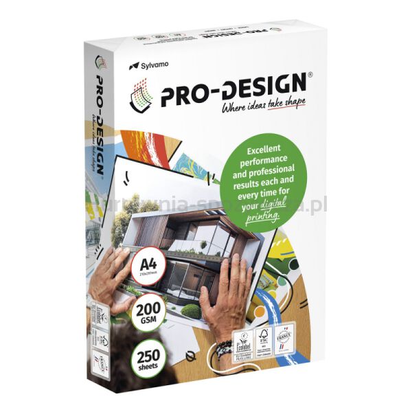 Pro-Design Fsc Papier kserosatynowany, klasa A++, A4, 168CIE, 200gsm, 250 ark.  - 2