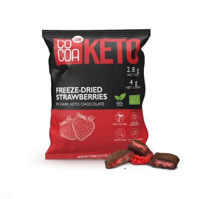 Truskawki W Czekoladzie Ciemnej Bez Dodatku Cukru Keto Bio 40 G - Cocoa [BIO]