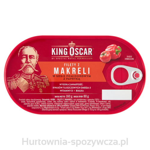Filety Z Makreli W Sosie Pomidorowym Z Papryką 160G King Oscar