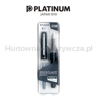 Platinum Pióro wieczne Prefounte Graphite Blue, M, w plastikowym opakowaniu, na blistrze, granatowe  - 3