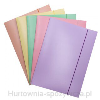 Teczka Z Gumką Office Products Pastel, Karton/Lakier, A4, 300Gsm, 3-Skrz., Mix Kolorów