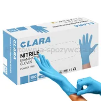 Rękawice nitrylowe bezpudrowe CLARA, 100 szt., rozmiar XS, niebieskie - 6