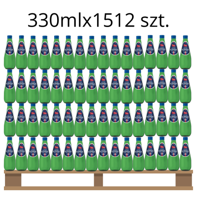 Woda Kinga Pienińska 0,33L Gazowana  Szkło<br>(Paleta 1512 szt.)