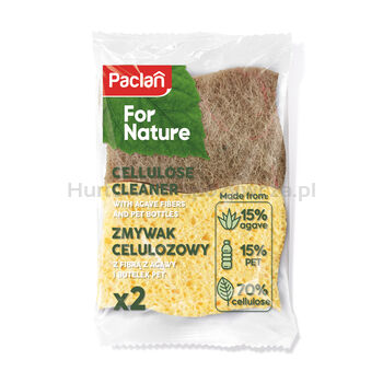 Paclan For Nature Zmywak Celulozowy Z Fibrą Z Agawy I Butelek Pet 2 Szt