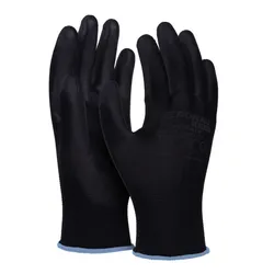 Rękawice Donau Safety Pu Black, Kat. Ii, Rozm. 9, Czarne