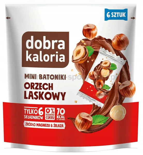 Mini batoniki orzech laskowy ( 6 szt) 108g