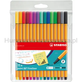 Stabilo point 88 etui 10+5 szt. neon