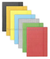 Donau Teczka z gumką karton, A4, 400gsm, 3-skrz., żółta w kratę  - 2