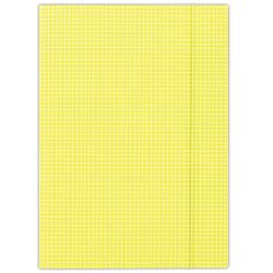 Donau Teczka z gumką karton, A4, 400gsm, 3-skrz., żółta w kratę 
