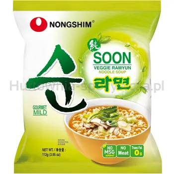 Nonshim Zupa Instant Soon Veggie Ramyun, Zupa Instant Wegetariańska 112G 