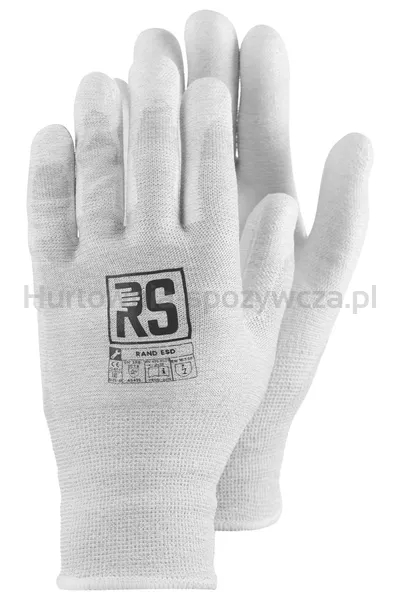 Rękawice Dziane Rs Rand Esd, Rozm. 7, Białe