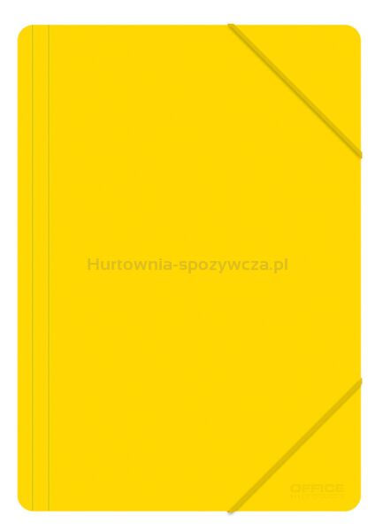 Office Products Teczka z gumką, A4, PP, 500mikr., 3-skrz., żółta 