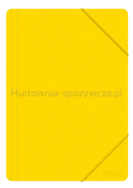 Teczka z gumką OFFICE PRODUCTS, A4, PP, 500mikr., 3-skrz., żółta
