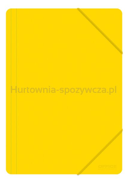 Office Products Teczka z gumką, A4, PP, 500mikr., 3-skrz., żółta 