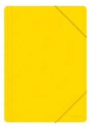 Office Products Teczka Z Gumką, A4, Pp, 500Mikr., 3-Skrz., Żółta 