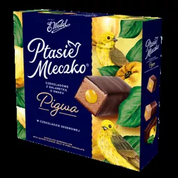 Wedel Ptasie mleczko czekoladowe z galaretką o smaku pigwowym w czekoladzie deserowej 340g