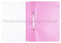 Skoroszyt OFFICE PRODUCTS, PP, A4, 2 otwory, 100/170mikr., wpinany, różowy - 2