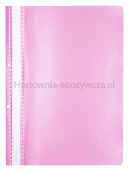 Skoroszyt OFFICE PRODUCTS, PP, A4, 2 otwory, 100/170mikr., wpinany, różowy