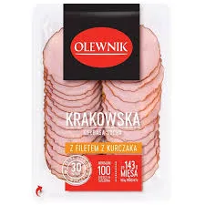 Olewnik Krakowska kiełbasa sucha z filetem z kurczaka plastry 90 g 