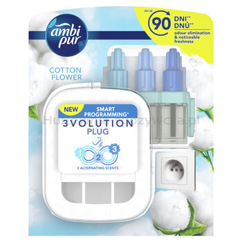 Ambi Pur Odświeżacz Powietrza 3Volution Cotton Elektryczny Zestaw Startowy 20 Ml